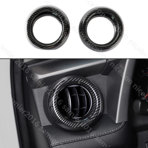 2pc Carbon fiber color Air Conditioning Dashboard Vent trim Fit for Toyota RAV4