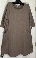 J.Jill women dress 1X seamed front & back Scoop neck front pockets stretch New