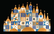Its a Small World Concept Mary Blair Facade Gold Blue Disney NON GLOSSY Print