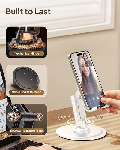 Pack de 2 supports de téléphone Cooper 360° multi-angles - Parfait pour la maison et le bureau - Photo 6 sur 9