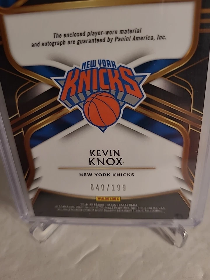 2018-19 Panini Select RC Auto Worn Jersey #RJA-KKN Kevin Knox 040/199 RPA Knicks - Image 4 of 4