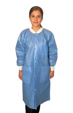 Endure Lab Coat - Disposable, Knee Length, Knit Cuffs- SMS Material, Case of 30
