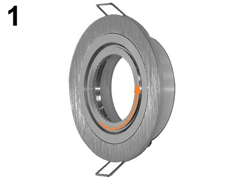 Einbaurahmen rund gebürstet Aluminium schwarz Einbaustrahler, Einbauspots - Picture 4 of 5