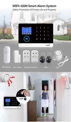433MHz WiFi GSM Home Burglar Security Alarm System Tuya Smart House App Control