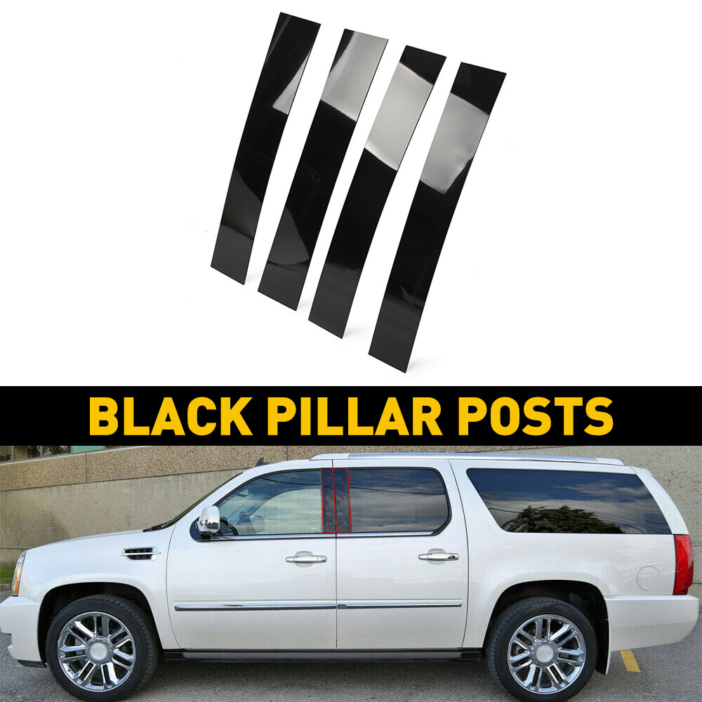 For 2007-2014 Cadillac Escalade/ESV/EXT SUV Black 4PC Pillar Posts Door Trim