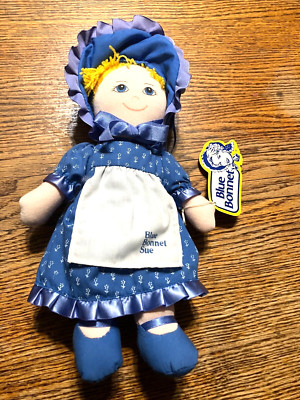 Neu mit Etikett ~ Nabisco Dakin blaue Haube Sue Margarine Stoff Werbepuppe 1986