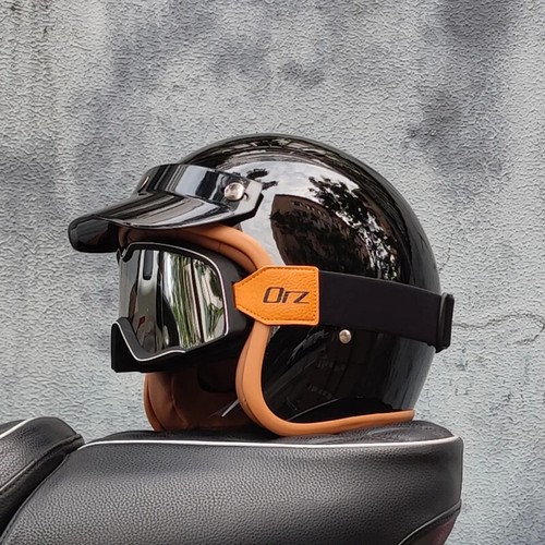 Retro Medio Abierto Casco de Motocicleta Crucero 3/4 Pareja Cascos Motocicleta Sombrero Lo último - Imagen 6 de 34