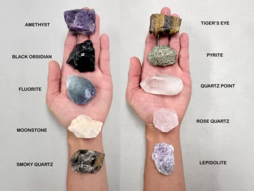 10 Piece Crystal Starter Gift Set Raw Healing Gemstones Pack for Beginners
