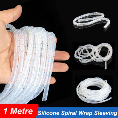 Silicone Spiral Wrap Cable Binding Tidy Leads on TV / PC / CCTV Wires Sleeving