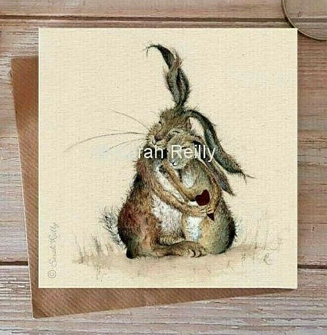 Hares my Heart Card Mothers Day Easter Hare Sarah Reilly Love Country
