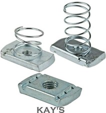 UNISTRUT TYPE CHANNEL NUTS LONG SPRING SHORT SPRING NO SPRING BZP M6 M8 M10 M12 