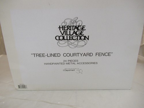 HERITAGE VILLAGE Dept 56 TREE-LINED COURTYARD FENCE (Set of 23) #52124 w/Box - Picture 3 of 5