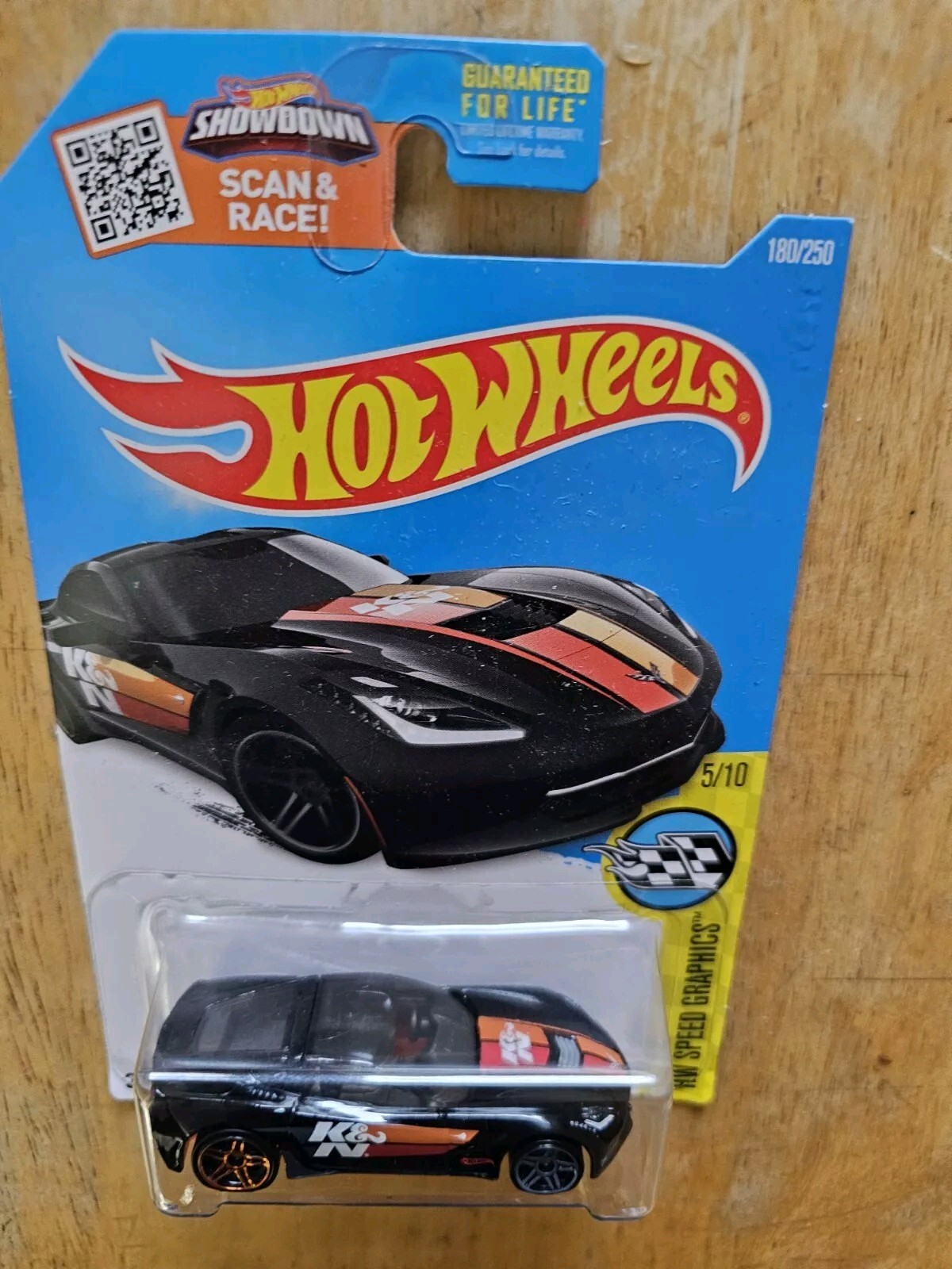 HOT WHEELS '14 Corvette Stingray, Black; 2016 HW Speed Graphics Series 5/10