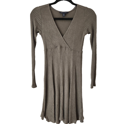 American Eagle Soft & Sexy Stretch Knit Hunter Green Viscose Dress XS | eBay
