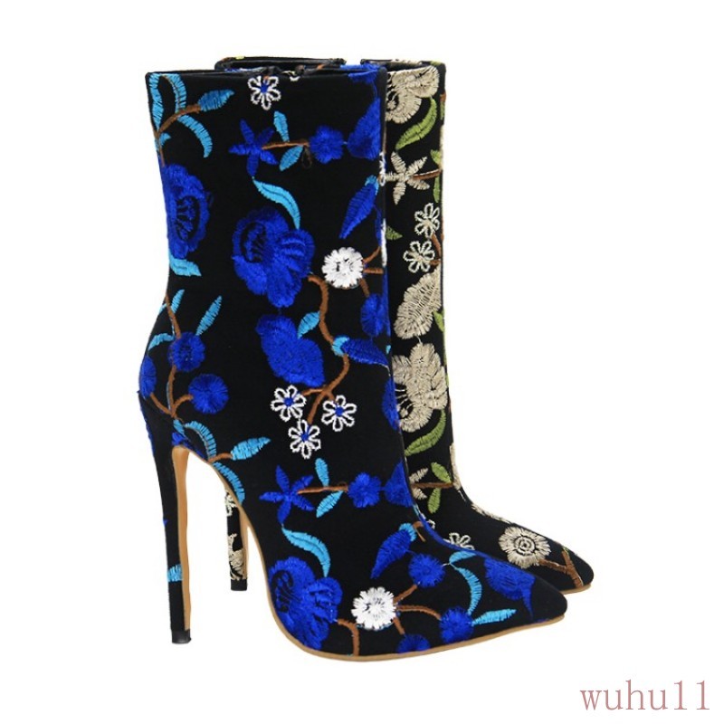 Sensual mujer floral de la mitad de la Pantorrilla botas Zapatos Tacón Tacones De Aguja Bombas Bordado Club F9 Sensual Sensual Sensual mujer floral de la mitad de la Pantorrilla botas Zapatos Tacón Tacones De Aguja Bombas Bordado Club F9 hasta 42% de descuento