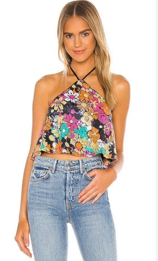 NWT! Lovers + Friends Calla Sequin Embellished Throughout Top In Multi SZ: Small