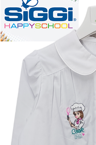 Apron Baby Girl White Embroidered for School Upwards And Elementary Siggi - Picture 27 of 64