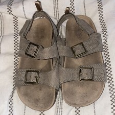 OSHKOSH Gray Suede Buckle Size 12 Adjustable Sandals Child Toddler Shoes Cork