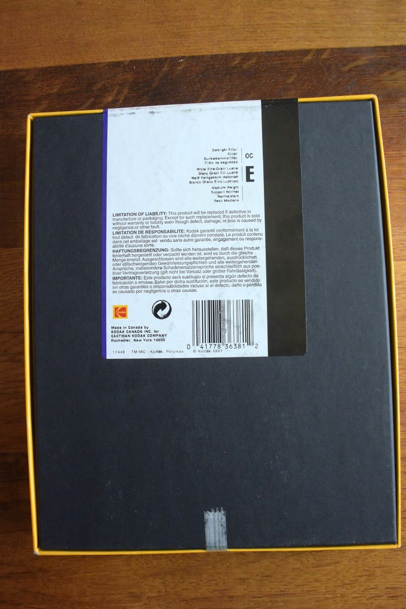 Kodak POLYMAX II RC 8x10inch 約90枚 Kodak Professional Polymax II RC E 8x10 100 count Sealed Box