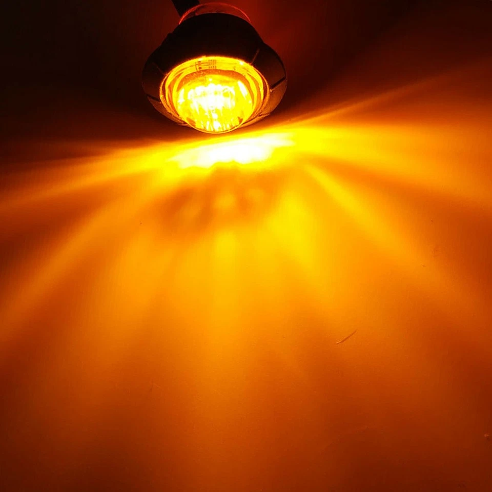 20X 3/4" Amber LED Side Marker Lights 12V Round Bullet Light for Truck Trailer - Image 4 of 4