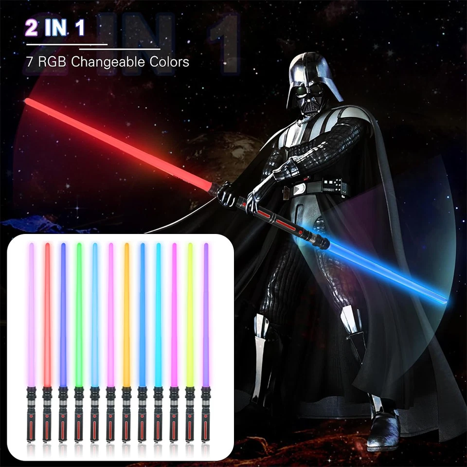 2Pcs Star Wars FX Lightsaber Lichtschwert Laserschwert mit Sound & RGB - Bild 3 von 4