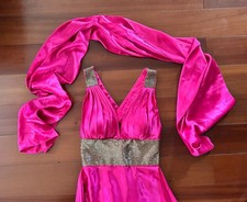 STUNNING Vintage Jovani Fuchsia & Gold Beaded Gown/Dress Size 4