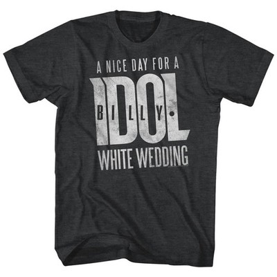 Billy Idol White Wedding Kurzarm T-Shirt Black Heather Herren Baumwollmix