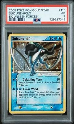 PSA Sequential Graded Gold Star Dogs - Entei PSA 8, Suicune PSA 7