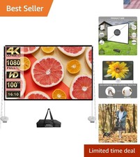 100-Inch 4K HD Outdoor Projector Screen - Easy Setup Perfect for Movie Nights