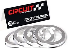 Circuit Performance 74.1mm OD to 72.56mm ID Silver Aluminum Hub Centric Rings