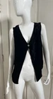 CP SHADES NEW! VINTAGE! Black Rayon Velvet Buttoned Vest Sz M