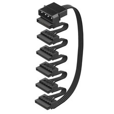 IDE Molex 4 PIN Male to 6 x SATA 15 PIN Female Expansion Power Cable 27.9in