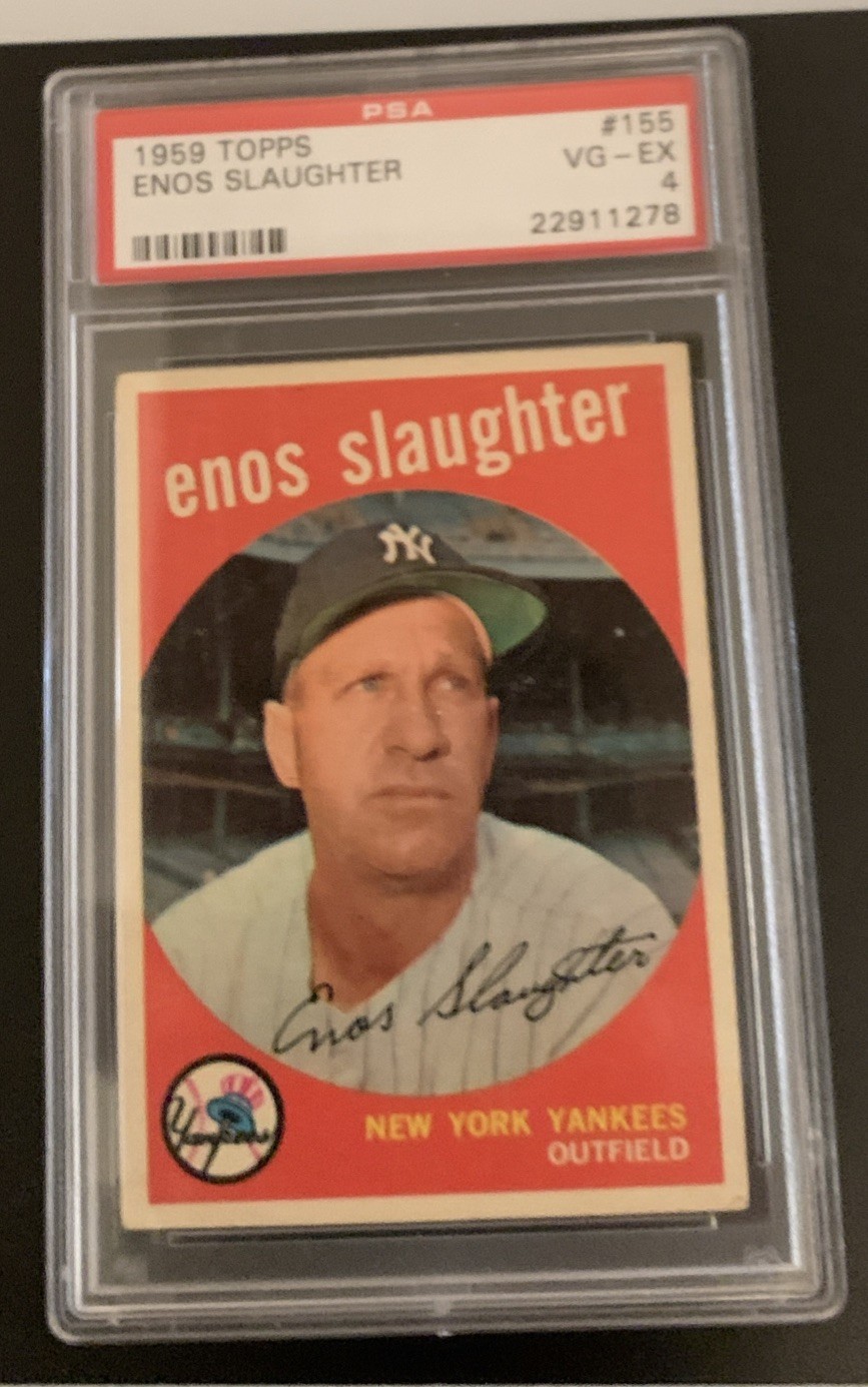 1959 Topps Enos Slaughter #155 HOF VgEx PSA 4