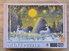 Mini Jigsaw Puzzle Deer in the Forest At Night 1000 Piece Unopened Sealed