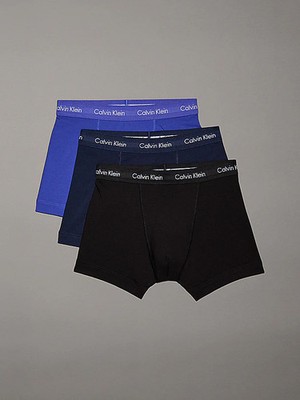 Calvin Klein 3er Pack Cotton Stretch - Normal Rise Trunks - Schwarz / Blau / Navy