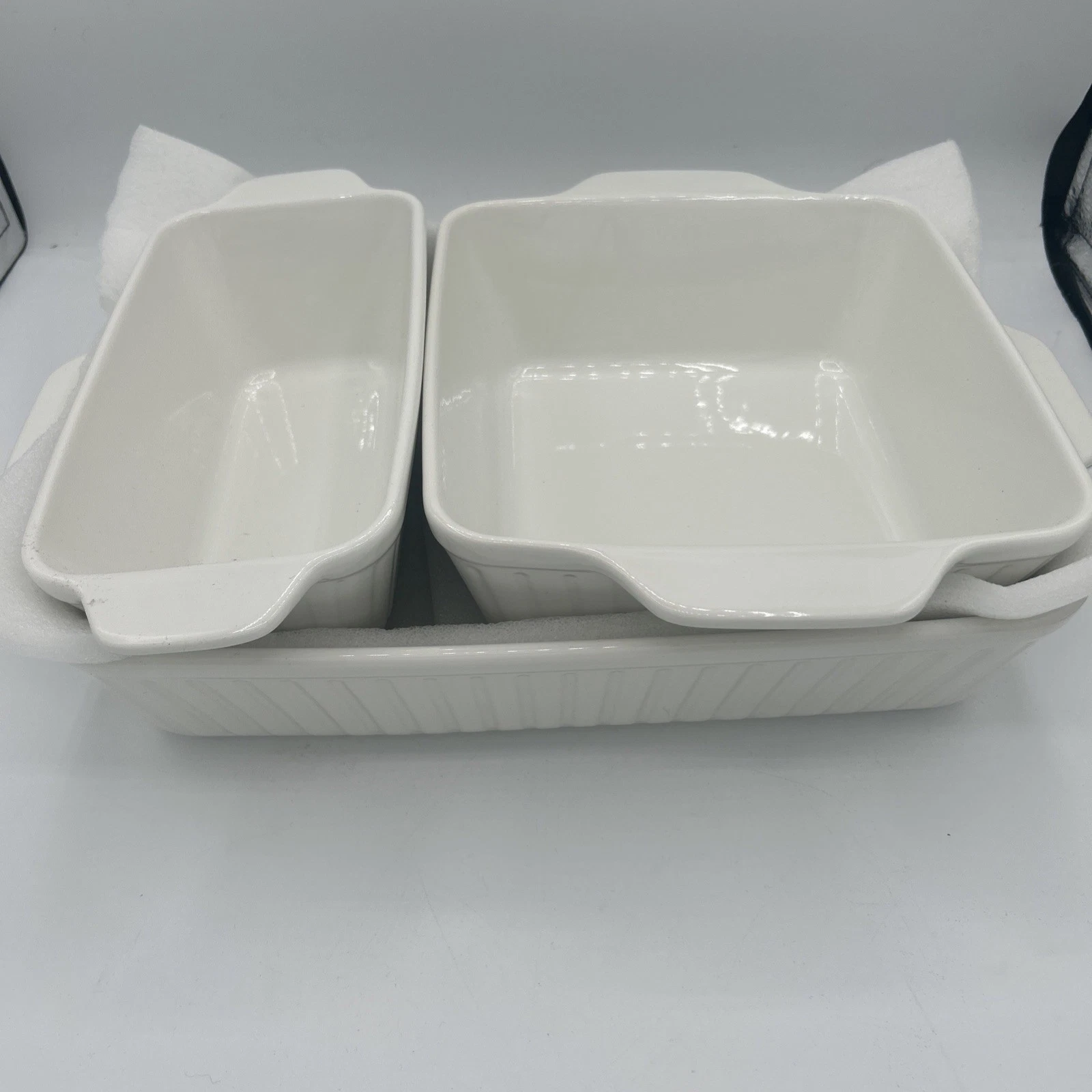 DOWAN Casserole Dishes Baking Pan Ceramic Baking Dishes Set of 3 for Oven White