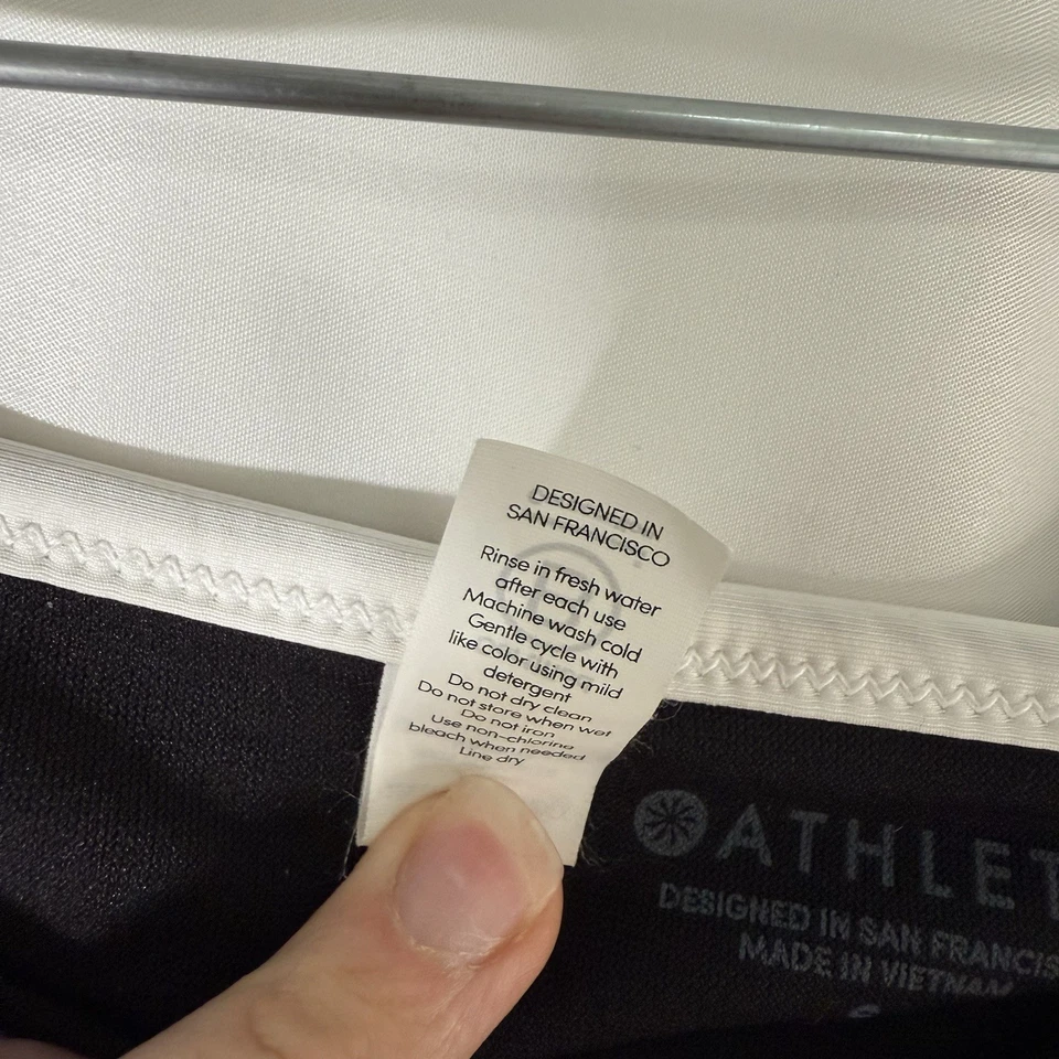 Athleta Swim Bottom Women's Small Black White Pull On Stretchy - Image 4 of 4