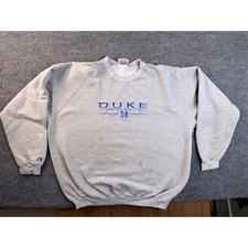 Vintage Duke University Sweatshirt XL Gray USA Made Distressed Crewneck Sportex