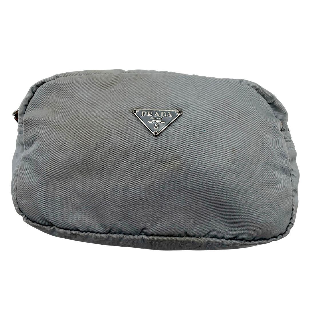 PRADA Prada Pouch Gray Nylon Triangular Plate Gray - image 2