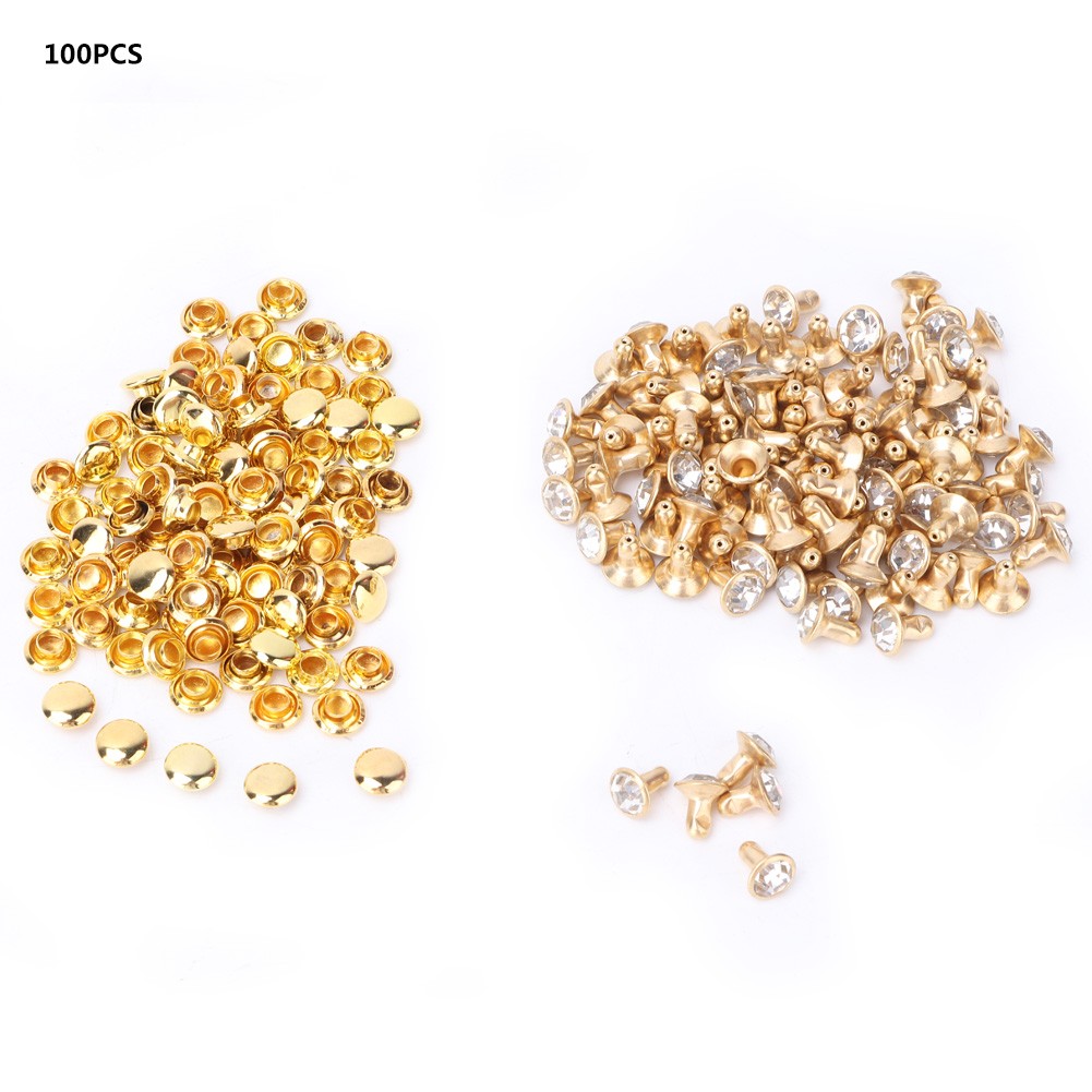 Cloth Crystal Inlay Rapid 7mm Rivets Spots Studs Cap For DIY Leather Craft Decor