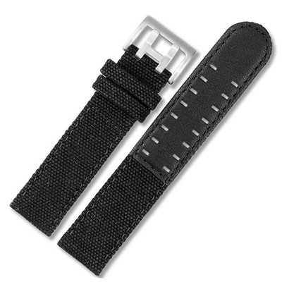 20/22MM für Hamilton KHAKI FIELD Sport Nylon Canvas Kuhfell Uhrenarmband