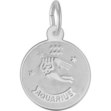 Aquarius Charm, Sterling Silver