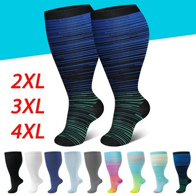 Plus Size Compression Socks 20-30 mmhg for Men and Women Wide Calf 2XL-4X-Large