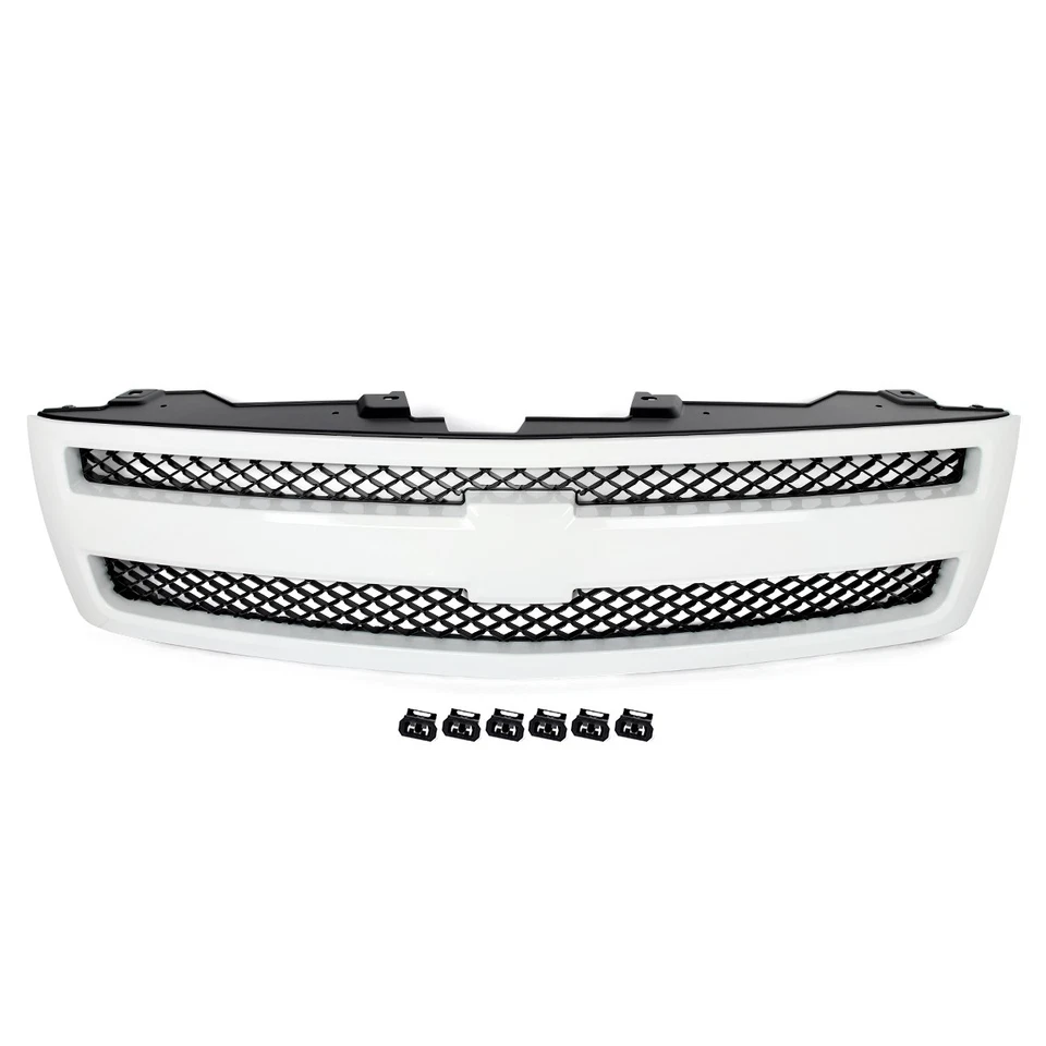 Summit White Shell w/ Black Insert Grille For 2007-2013 Chevrolet Silverado 1500 Foto 2 de 4