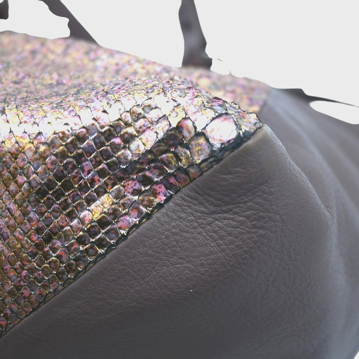 Pauric Sweeney Brown Metallic Python Leather Shou… - image 7