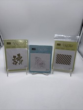 Stampin' Up Sizzix Big Shot 1 Stripes 2 Flower Embossing Folders LOT Retired NEW