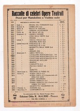 Spartito Musicale Opere Teatrali Mandolino Violino 2863 Cavalleria Rusticana #