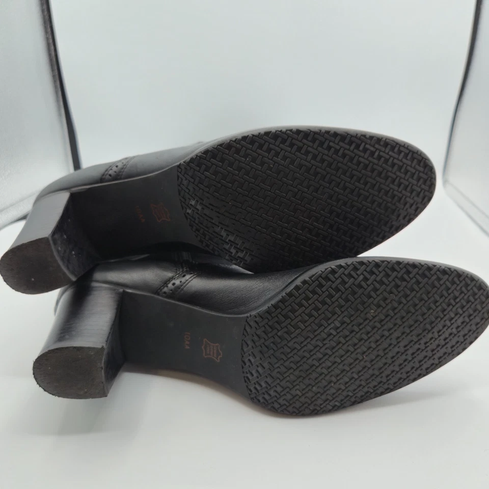 TALBOTS Whym Leather Tall Boots Womens 10AA Black Block Heel Zip Dress w Box - Image 4 of 4