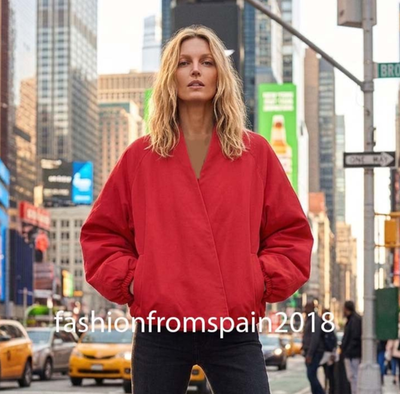 ZARA NEW WOMAN ZW COLLECTION BOMBER JACKET RED S,M,L 5247/049/600