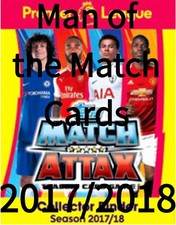 Man of the Match Attax 2017/2018 Topps Cards 17/18 MOTM # 377 - 436